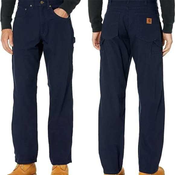 Carhartt Men's Loose Fit Canvas 5-Pocket Utility Work Pant Navy Color